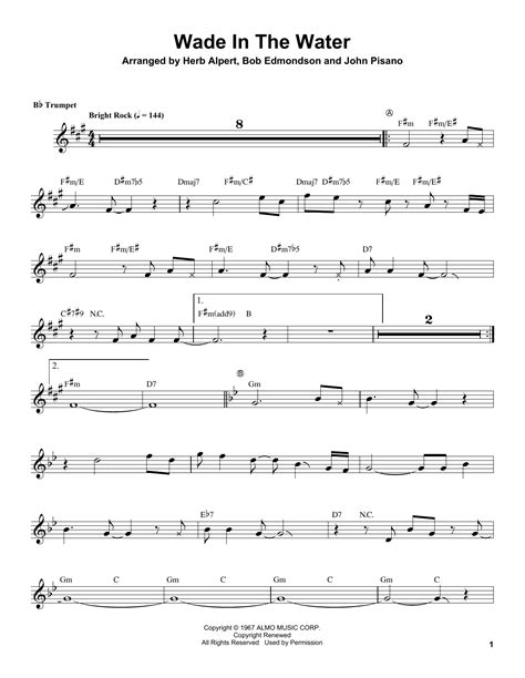 Wade In The Water Sheet Music | Herb Alpert | Trumpet Transcription