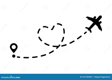 Airplane and Its Trail on a White Background. Vector Illustration Stock Vector - Illustration of ...