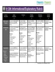 World History B Project Rubric.pdf - SS 9-12th Informational ...