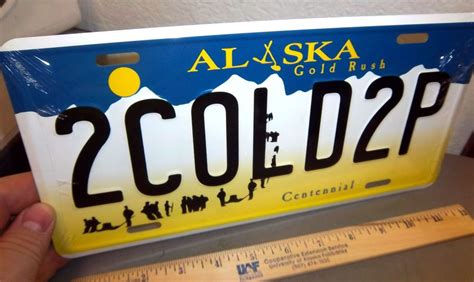 Details about Alaska Gold Rush Centennial style License Plate 2COLD2P ...