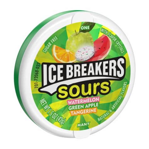 ICE BREAKERS Sours Assorted Fruit Flavored Sugar Free Mints Tin, 1.5 oz ...