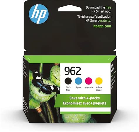 Amazon.com: HP Cartuchos de tinta originales 962 negro, cian, magenta y amarillo (paquete de 4 ...