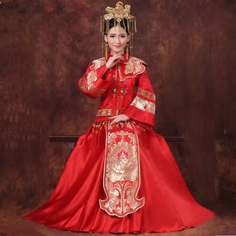 New Red traditional chinese wedding dress Qipao National Costume Womens Overseas China Style ...