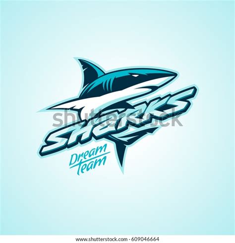 Sharks Logo Club Sport Team Stock Vector (Royalty Free) 609046664