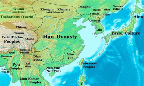 Map of the Han Dynasty, China 200 BC - Nations Online Project