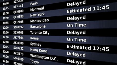 air travel - What is shown at an airport arrival board if a flight is missing or has crashed ...