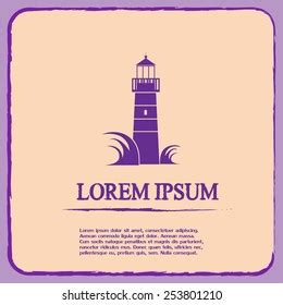 Vector Icon Lighthouse Stock Vector (Royalty Free) 253801210 | Shutterstock