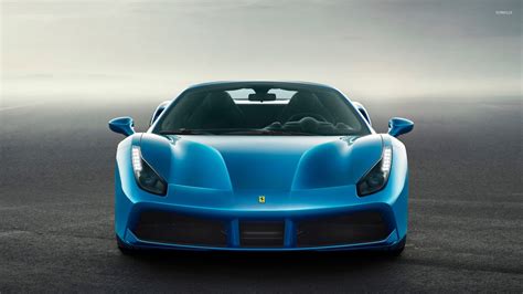 Blue Ferrari 488 Spider front view wallpaper - Car wallpapers - #51124