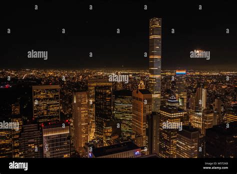 New York City skyline panorama at night Stock Photo - Alamy