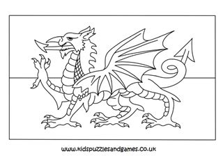 Wales Flag Colouring - Kids Puzzles and Games