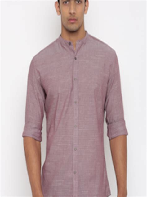 Buy British Club Men Mauve Slim Fit Casual Shirt - Shirts for Men 1725477 | Myntra