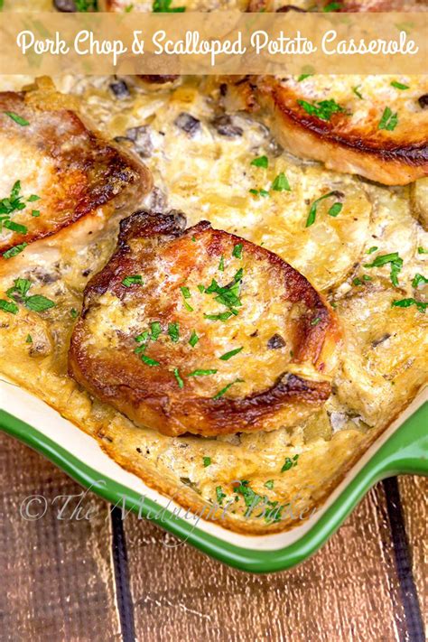 Pork Chops & Scalloped Potatoes Casserole - The Midnight Baker