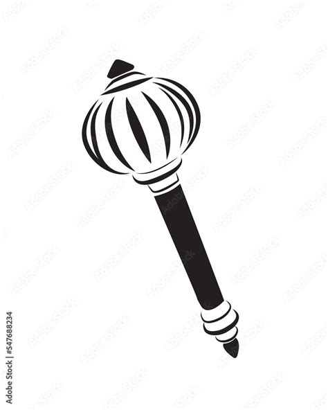 Gadha weapon vector isolated. Lord hanuman weapon icon, gada. Stock ...