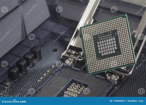 Intel LGA 1151 Cpu Socket On Motherboard Computer PC Stock Photo ...