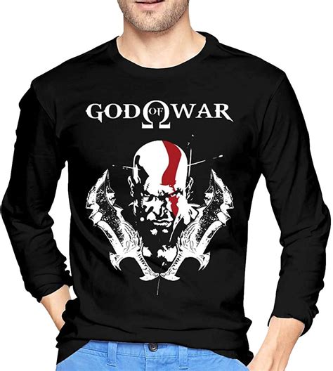 Mens God of War Logo Crewneck Long Sleeve tee Shirt, Black, Small ...