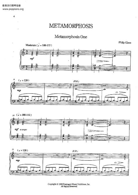 Philip Glass-Metamorphosis Sheet Music pdf, - Free Score Download ★