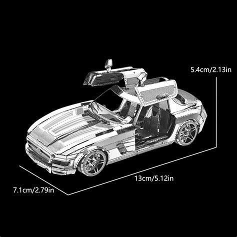 Jrocdr 3D Metal Assembled Models DIY Puzzles Sports Car Models Desktop ...