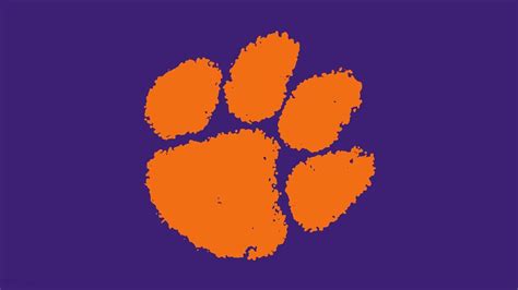 Download Clemson Tigers Football Orange Paw Print Logo Wallpaper | Wallpapers.com