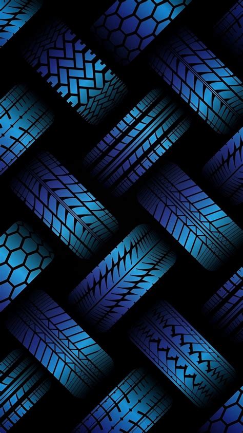 Abstract Blue Tire Pattern Wallpaper