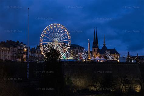 Luxembourg Christmas market night view – Stock Images Luxembourg