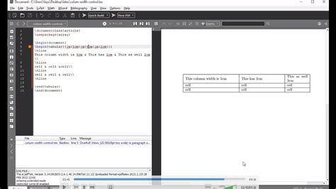 LaTex Basics - Easy to Control Column Width - Table(Part 2), - Tutorial #5 - YouTube