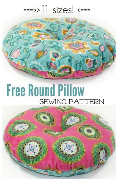 Free Round Pillow Sewing Pattern | Sewing projects for beginners, Sewing patterns free, Diy sewing