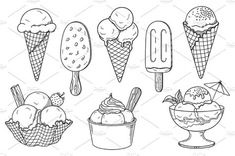 Doodle Vector Ice Cream Sketch Easy Doodle Art Easy Doodles Drawings ...