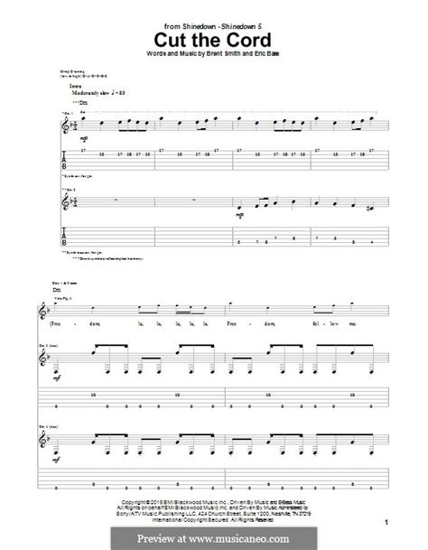 Cut the Cord (Shinedown) by B. Smith, E. Bass - sheet music on MusicaNeo