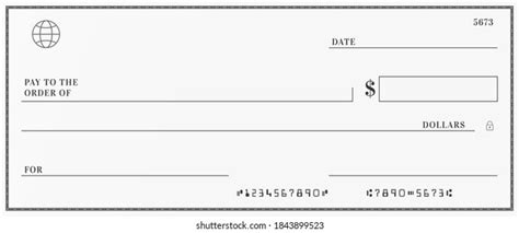 Blank Template Bank Check Checkbook Cheque Stock Vector (Royalty Free) 1360240220 | Shutterstock