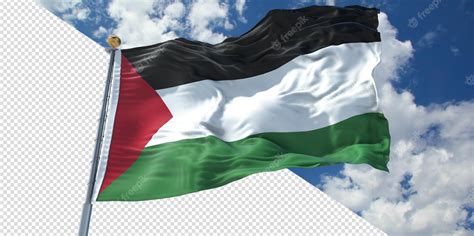 Premium PSD | Realistic 3d renders palestine flag transparent