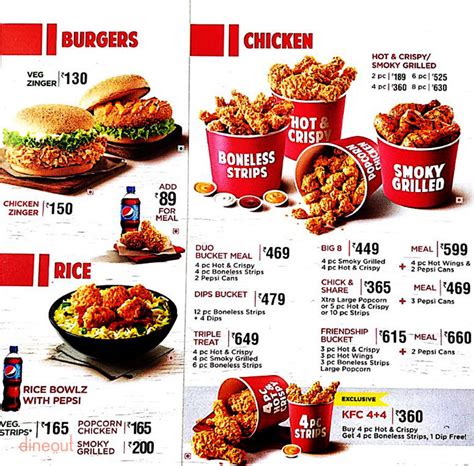 Menu of KFC, Koyambedu, Chennai | Dineout discovery