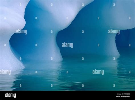 SCULPTED ICEBERG Shape produced by wave action Antarctica Stock Photo ...