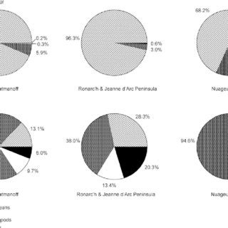 a,b Composition of the gentoo penguin diet at a closed-sea locality ...