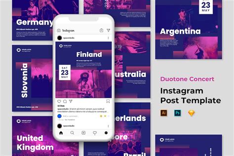 Music Instagram Templates - Design Template Place