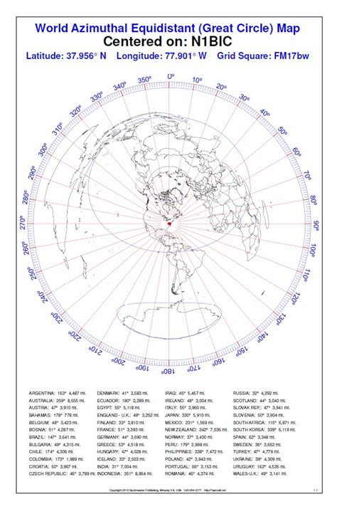 Buy Custom Azimuthal Equidistant (Great Circle) Maps