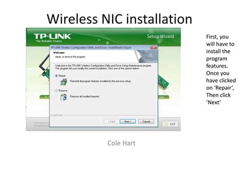 WIRELESS NIC INSTALL | PPT | Free Download