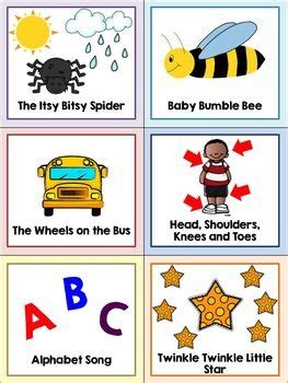 Preschool Song Cards | Kindergarten songs, Preschool circle time, Preschool songs