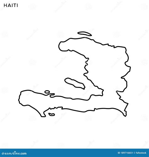 Outline Map of Haiti Vector Design Template. Editable Stroke Stock ...