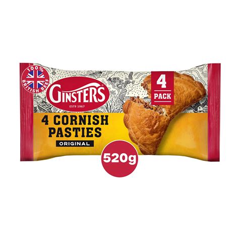 Ginsters 4 Cornish Pasties Original 520g | Slices & Pasties | Iceland Foods