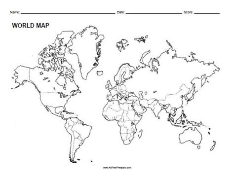 World Blank Map – Free Printable