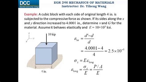 Mechanics of Materials Lecture 06: Poisson's ratio and shear stress strain diagram - YouTube