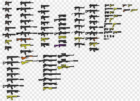 Pixel art Weapon Firearm Sprite, weapon, game, angle, text png | PNGWing