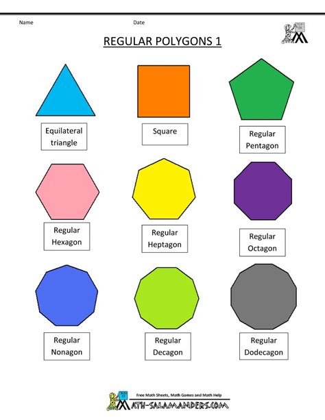 Polygon shapes | Regular polygon, Polygon shape, Printable shapes