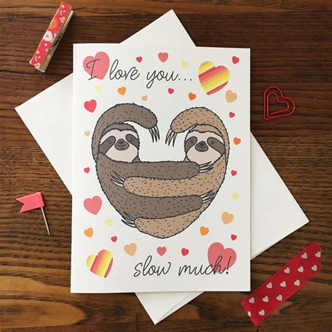 Sloth Love Card. Valentine's Day. Sloth Card. Pun Card. | Etsy