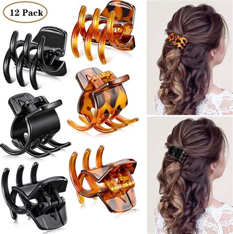 12 Pieces Hair Claw Clips Medium Size Hair Claws 1.3 Inch Hair Jaw Clip ...