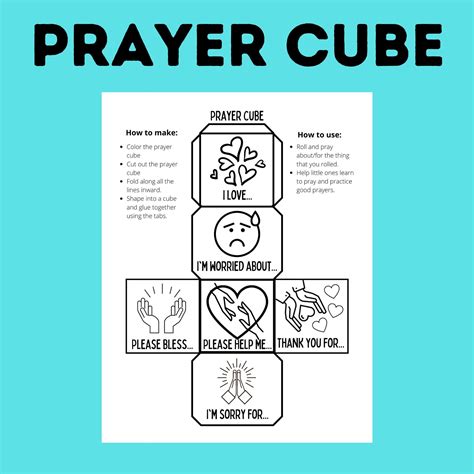 Prayer Cube Prayer Craft Prayer Cube for Kids Prayer Game Prayer ...