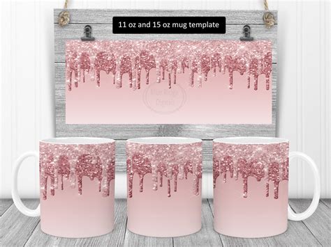 Pink Glitter Drips Full Wrap Mug Sublimation Design Glitter - Etsy | Mugs, Sublimation mugs, Mug ...