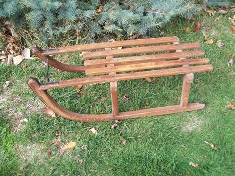 Vintage Wooden Snow Sled.