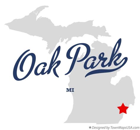 Map of Oak Park, MI, Michigan