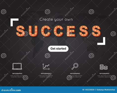 Success Infographic on Light Sign Design Stock Vector - Illustration of options, modern: 143235020